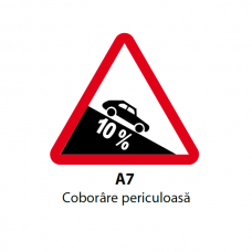Coborâre periculoasă — Indicator rutier